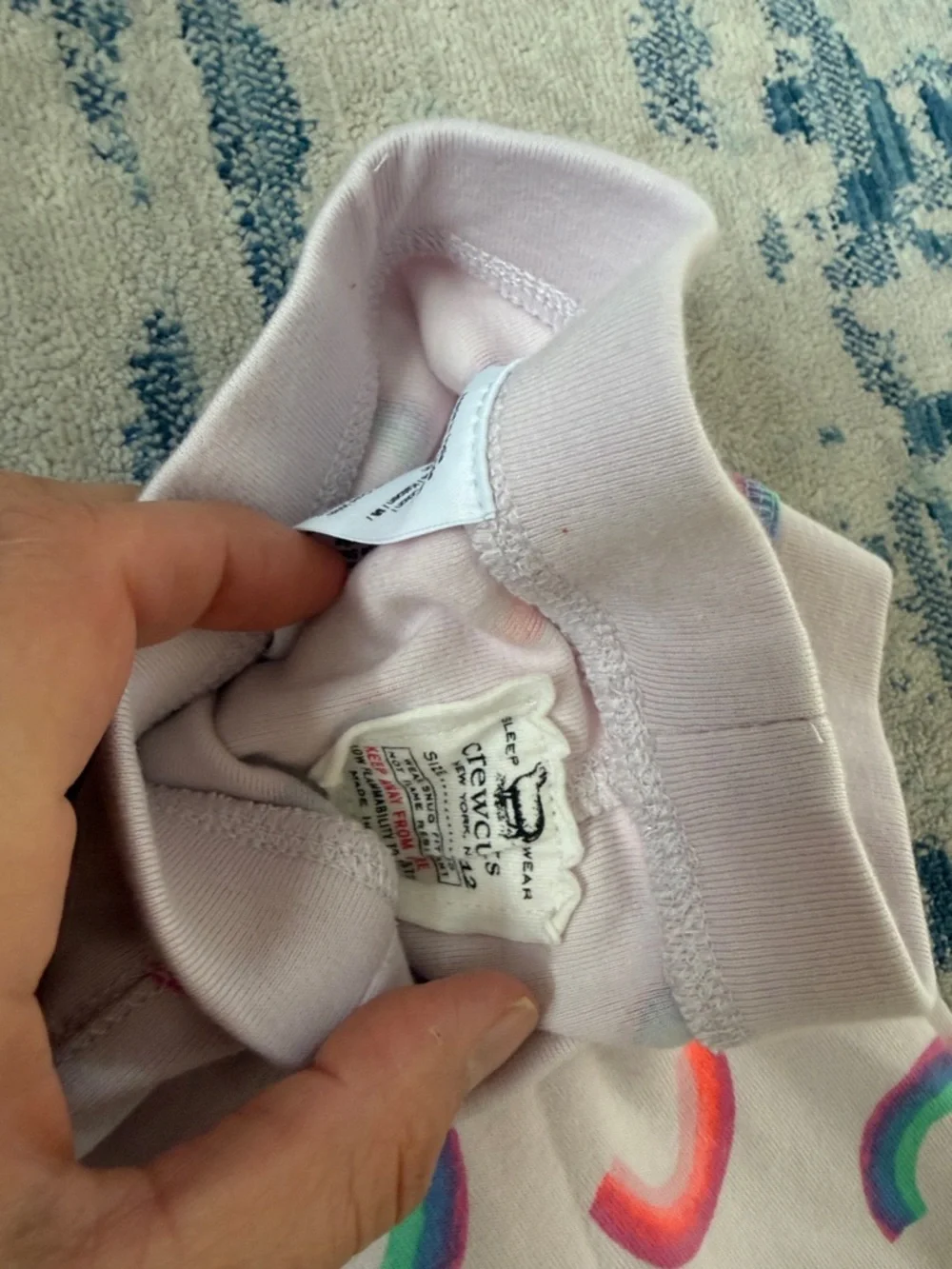 Crewcuts Lavender Rainbow Print Long Sleeve Pajama Set - Picture 3 of 5